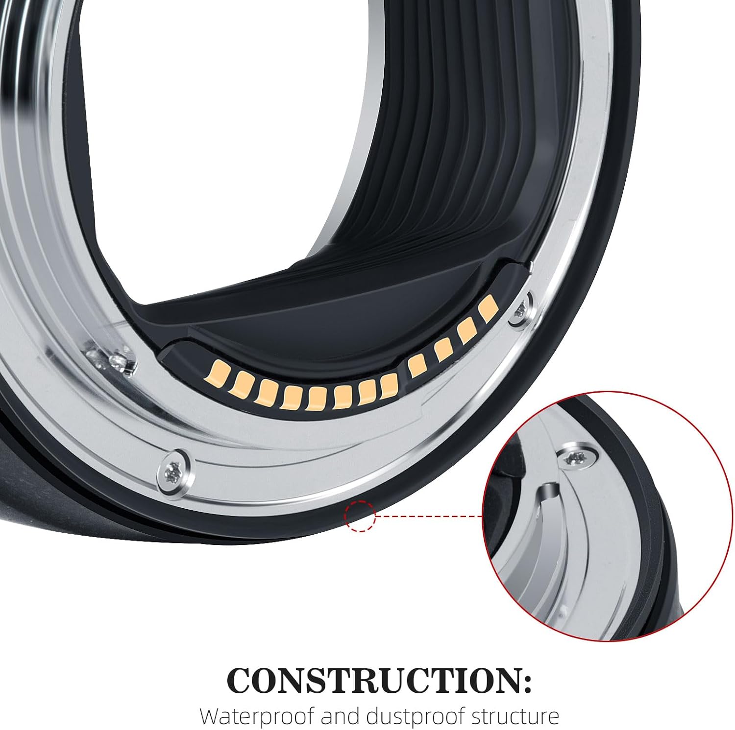 EF-EOS R Auto Focus Lens Mount Adapter, Compatible with Canon EF/EF-S Lenses for EOS R, R3, R5, R6, R7, R8, RP, R50, R100 Mirrorless Cameras