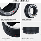 EF-EOS R Auto Focus Lens Mount Adapter, Compatible with Canon EF/EF-S Lenses for EOS R, R3, R5, R6, R7, R8, RP, R50, R100 Mirrorless Cameras