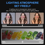 ALTSON 2 Packs Video Light Kit, LED Studio Light, 2700-6500K Dimmable Photography Lighting Kit with Tripod Stand&Phone Holder, 12" Rotating Streaming Light for Video Recording, Game Streaming, YouTube