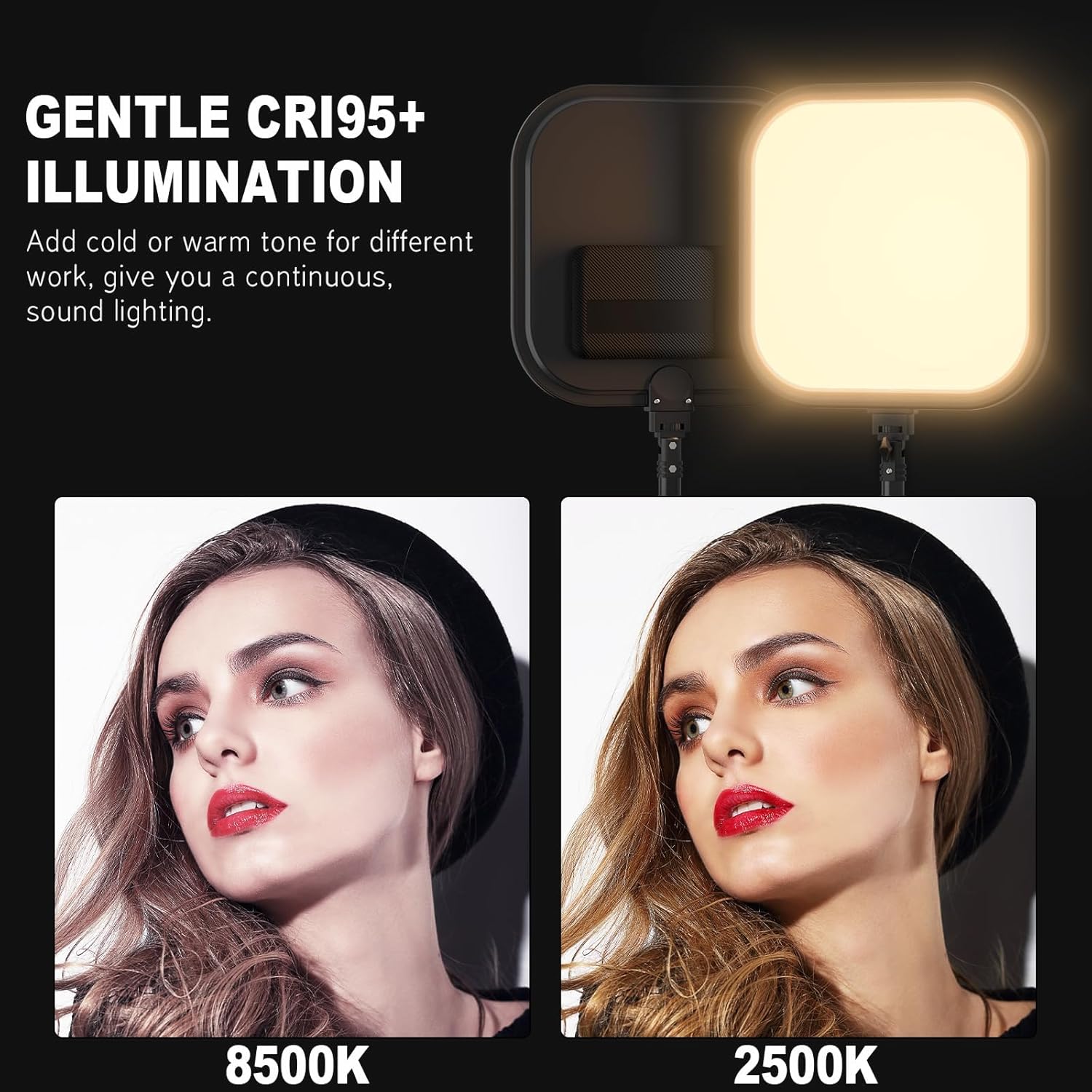 ALTSON 3 Pack LED Video Panel Light, 2500-8500K Dimmable Studio Lights with Tripod Stand & Phone Holder, 78" Photography Lighting Kit for Video Recording, Game Streaming, Photography, Tiktok, YouTube