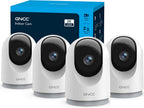 GNCC 2K Security Cameras 4pcs, Home Security Camera Indoor with 360° Motion Detection for Pets/Baby/Dog, Two-Way Audio, Night Vision, 24/7 SD Card Storage, Cloud Storage, Compatible with Alexa