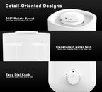 iTOMA 2L White Humidifier - One-Touch Operation, 360° Adjustable Mist, Ultrasonic Quiet for Bedroom & Office