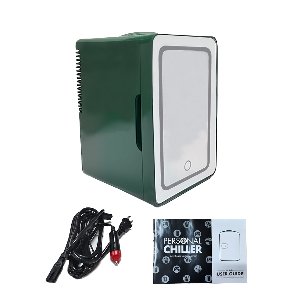 6L K6104 Mini Skincare Fridge with LED Mirror, 6Liter/6 Cans Cooler and Warmer for Makeup, Cosmetic, Beauty, Food, Medicine Portable Small Refrigerator 100% Freon-Free Eco Friendly for Bedroom, Nursery, Office, Camp and Car