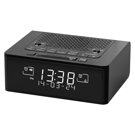 DAB & FM Radio Alarm Clock with 40 Preset Stations, Dimmable LCD Display, Dual Alarm with ON/OFF button, Snooze, wireless connection iTOMA 525