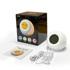 Kids Room Thermometer, Hygrometer and Cute Facial Expressions, Colorful Light Choose, 4 Level Dimmer, Indoor Temperature Monitor, LCD Screen Child Time Display Temperature and Humidity Gauge iTOMA 915