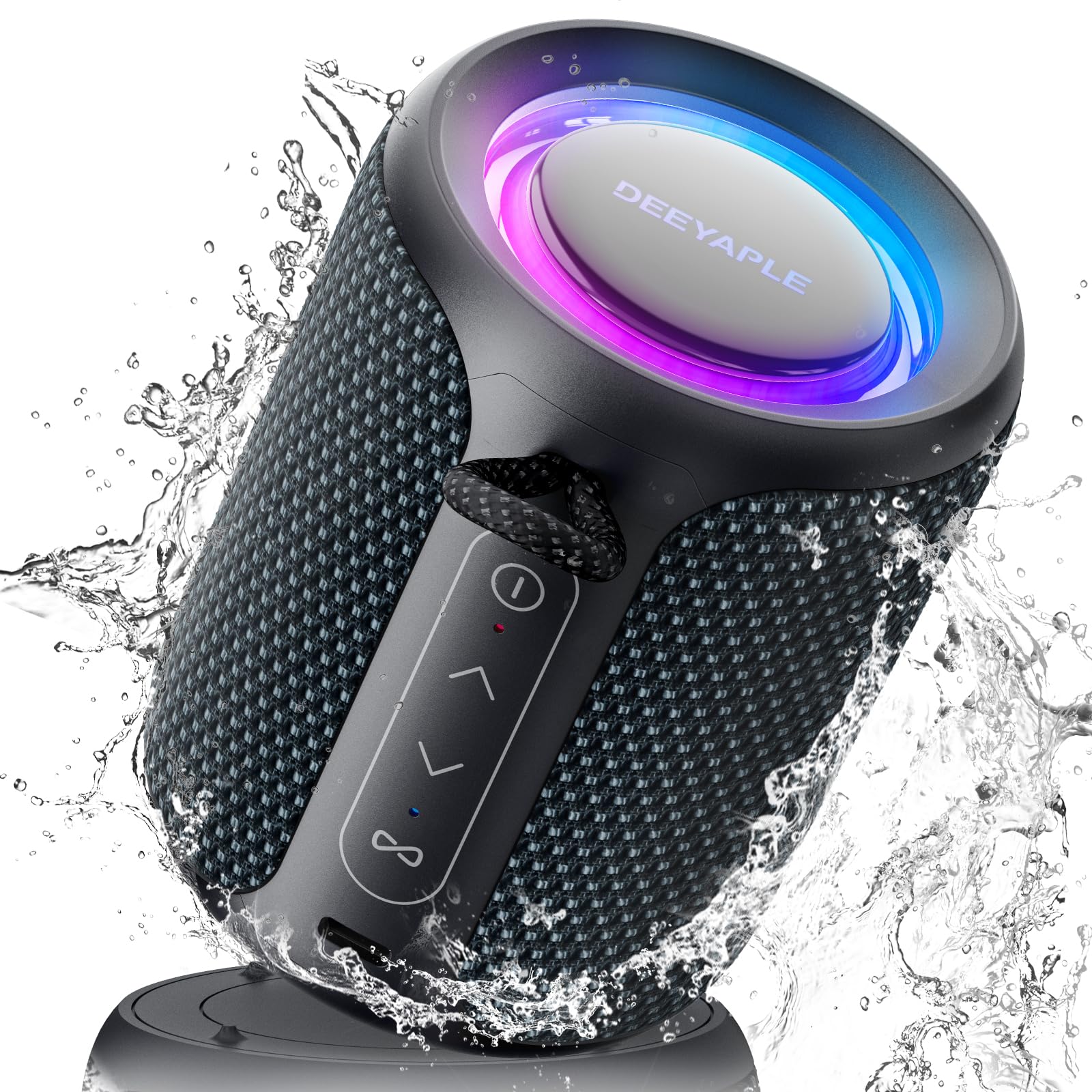Bluetooth Speaker Wireless,IP67 Waterproof & Dustproof Portable Speaker with Lights,15W Loud Stereo Sound, 2500mAh Battery All Day Playtime, TWS Pairing, BT5.3, Home/Party/Outdoor/Beach (Blue)
