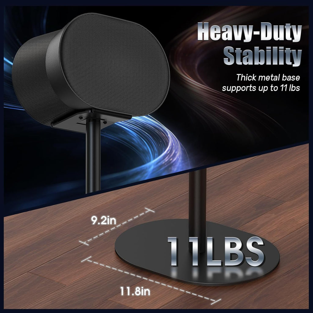 Speaker Stands for Sonos Era 100 & Era 300, 26”-43” Height Adjustable Floor Stand, Dual-Mount Base Surround Sound Speaker Mount with Cable Management for Home Theater, Pair (2 Pack)
