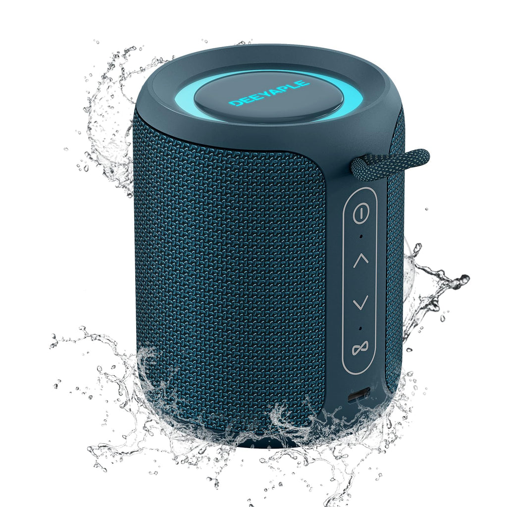 Bluetooth Speaker Wireless,IP67 Waterproof & Dustproof Portable Speaker with Lights,15W Loud Stereo Sound, 2500mAh Battery All Day Playtime, TWS Pairing, BT5.3, Home/Party/Outdoor/Beach (Blue)