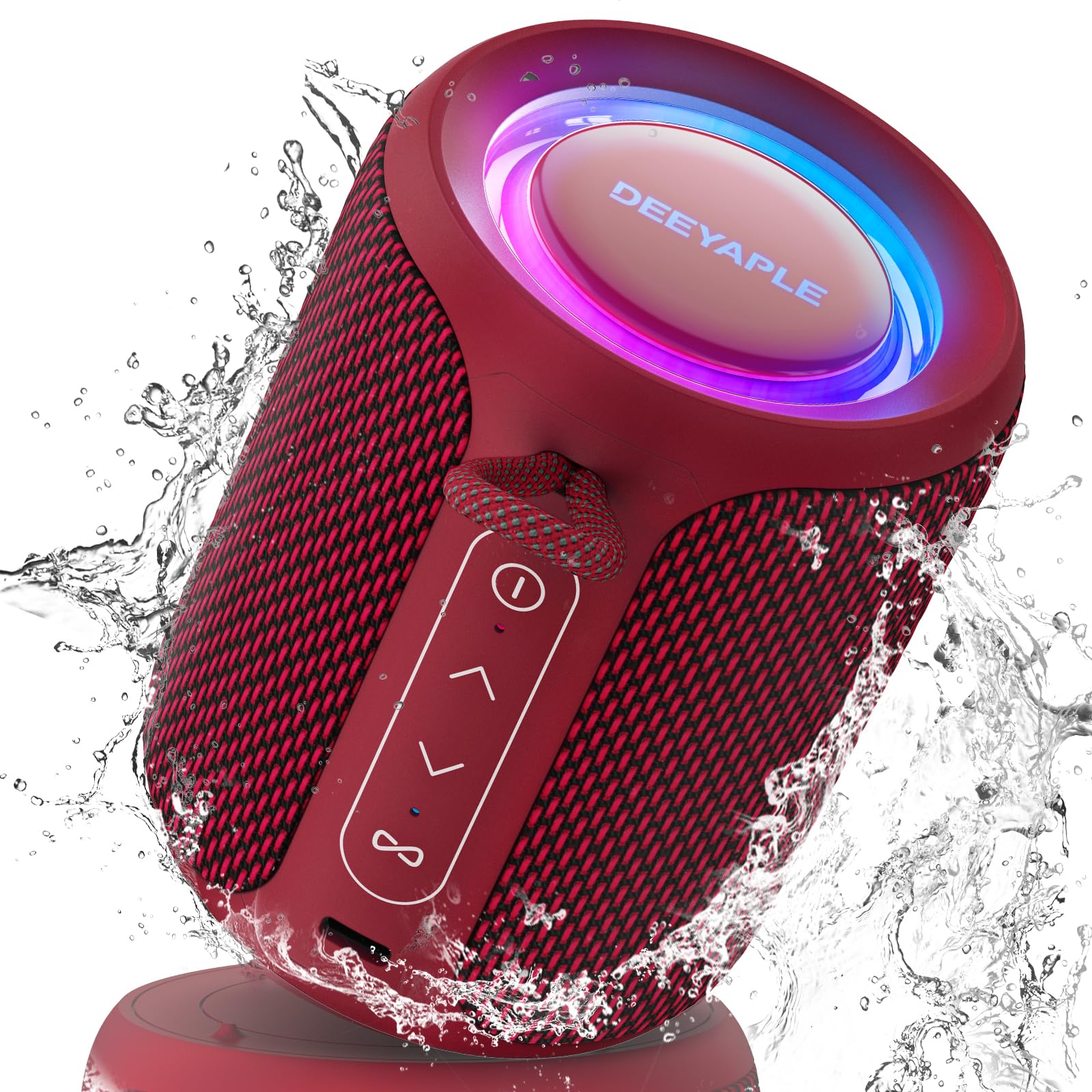 Bluetooth Speaker Wireless,IP67 Waterproof & Dustproof Portable Speaker with Lights,15W Loud Stereo Sound, 2500mAh Battery All Day Playtime, TWS Pairing, BT5.3, Home/Party/Outdoor/Beach (Blue)