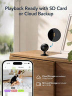 GNCC 2.4GHz Indoor Security Camera, 1080P Home Camera for Pet Monitoring, Motion Detection, Two-Way Audio, IR Night Vision, Easy Install, Cloud Storage Subscription Required, No 5GHz Support(Black-1P)
