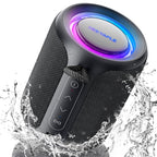 Bluetooth Speaker Wireless,IP67 Waterproof & Dustproof Portable Speaker with Lights,15W Loud Stereo Sound, 2500mAh Battery All Day Playtime, TWS Pairing, BT5.3, Home/Party/Outdoor/Beach (Blue)