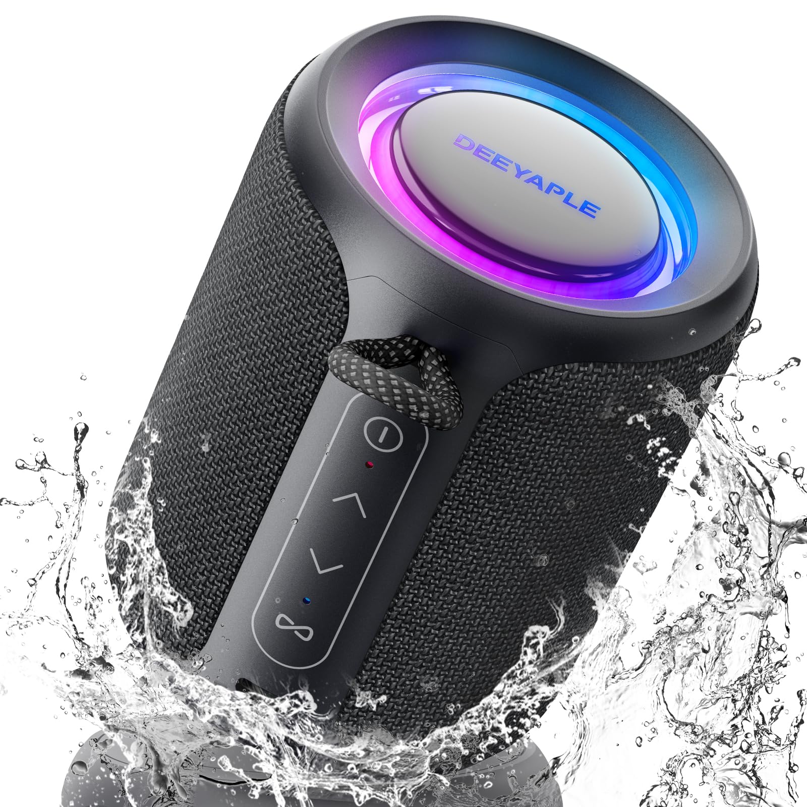 Bluetooth Speaker Wireless,IP67 Waterproof & Dustproof Portable Speaker with Lights,15W Loud Stereo Sound, 2500mAh Battery All Day Playtime, TWS Pairing, BT5.3, Home/Party/Outdoor/Beach (Blue)