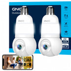 GNCC 2K Light Bulb Security Camera, 2.4GHz Only, 355° Wireless Outdoor Camera, Full-Color Night Vision, Motion Detection, Easy Install, Local & Cloud Storage Requires Subscription (1-Pack, White)