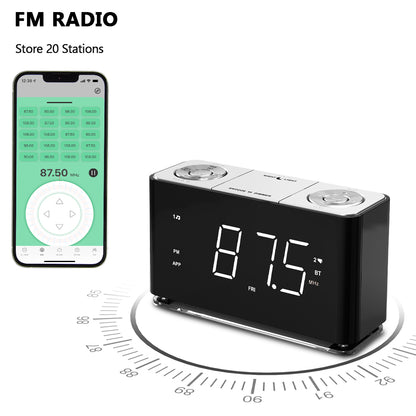 Clock Radio,Alarm Clock with wireless conncetion,Large LED Display, FM Radio, Dual Alarm, USB Charging Port, Night Light, Auto & Manual Dimmer, Snooze, Sleep Timer iTOMA 507A