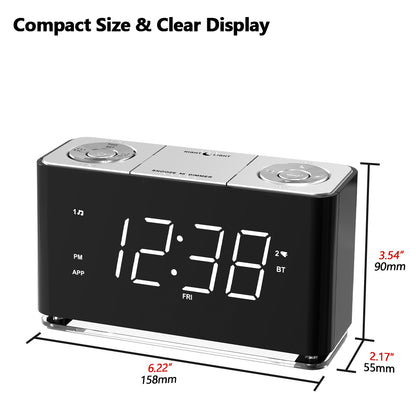 Clock Radio,Alarm Clock with wireless conncetion,Large LED Display, FM Radio, Dual Alarm, USB Charging Port, Night Light, Auto & Manual Dimmer, Snooze, Sleep Timer iTOMA 507A