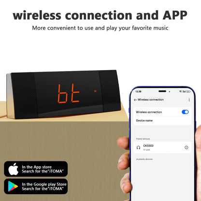 Alarm Clocks Radio with wireless connection, FM Radio, Dual Alarm with Snooze, USB Charging, Auto and Manual Dimmer, Clock for Bedside iTOMA 503A