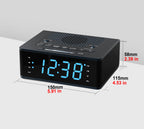 Bedroom Digital Alarm clock with FM radio, Bluetooth, Dimmable LED display screen, sleep timer, adjustable volume, dual alarm clock with on/off button, bedside alarm clock for adults, the elderly and children iTOMA 515