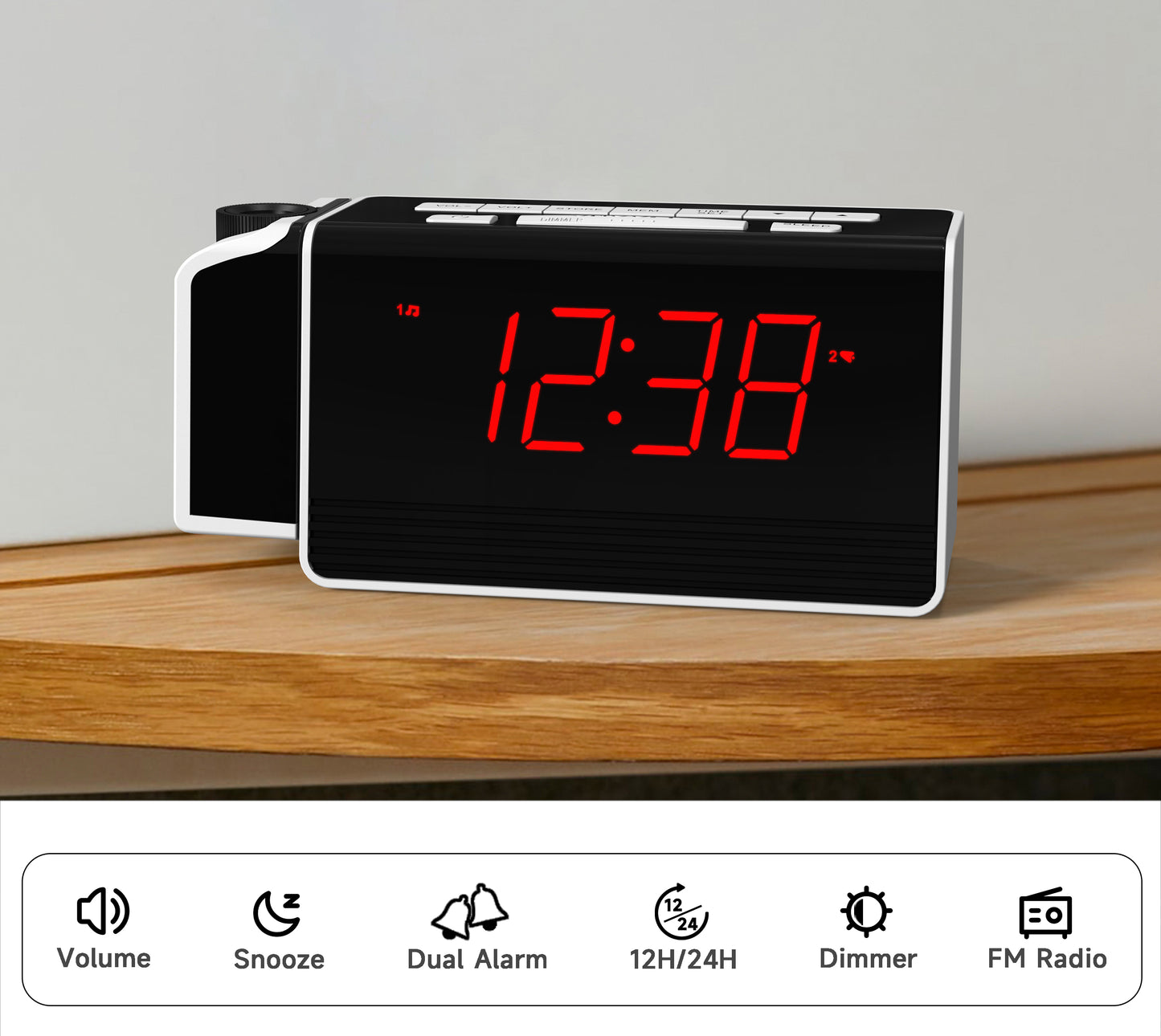 Alarm Clock Radio with Projector iTOMA CKS512U