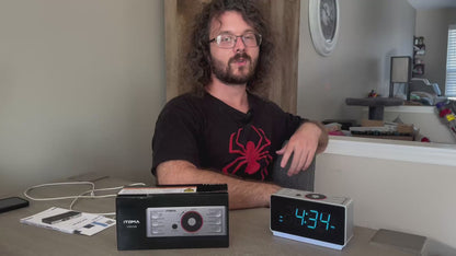 Alarm Clock Radio with Bluetooth Speaker, FM Radio, Dual Alarm with Snooze, Large LED Display, Dimmer Control, USB Charging Output and Night Light iTOMA 708