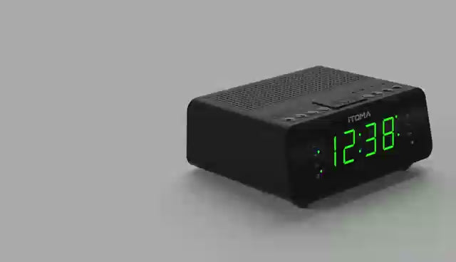 Digital iTOMA Alarm Clock with AM/FM Radio, 4-Level Dimmer, Snooze, Dual Alarms, Sleep Timer and Easy to Read 0.9" LED Jade Green Display 2100