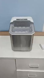 Fully-automated Ice Maker Machine - 12kg/24Hrs, Self-Cleaning, 2 Ice Sizes (S/L), Fast 6-Min Cycle, with Infrared Sensor for Home/Office/Commercial Use YH16M